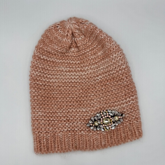MixIt | Rhinestone Fixed Brooch Bedazzled Bejeweled Cap Marled Knit Hat Beanie - Picture 3 of 10